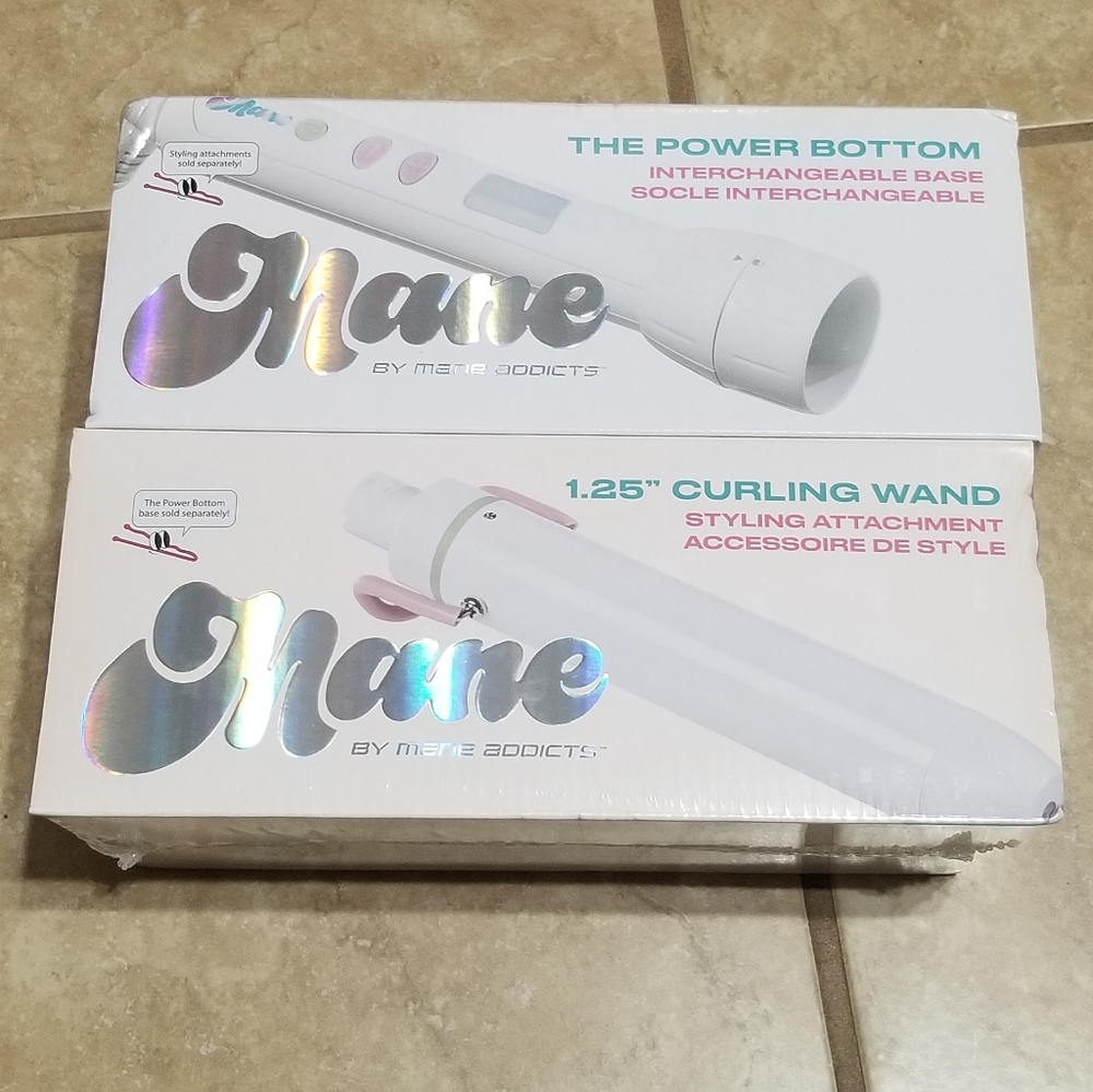 Mane - The Power Bottom + 1.25 Inch Curling Wand Attachment Hair Tool Set